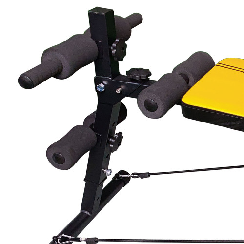 Скамья для пресса DFC с гантелями и эспандерами  D102RY