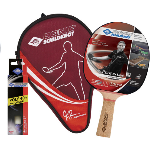 Набор DONIC PERSSON 600 (1 ракетка, 3 мячика Avantgarde 3*, чехол)
